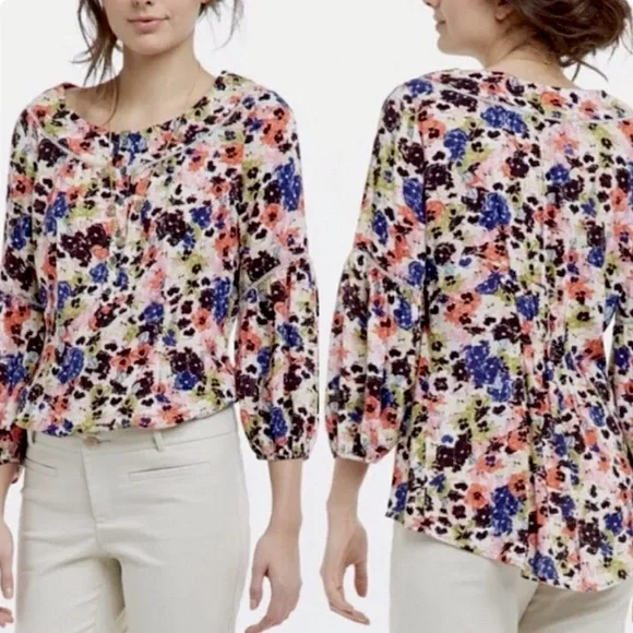 Anthropologie MAEVE Flowy Floral Boho Blouse - Picture 1 of 11